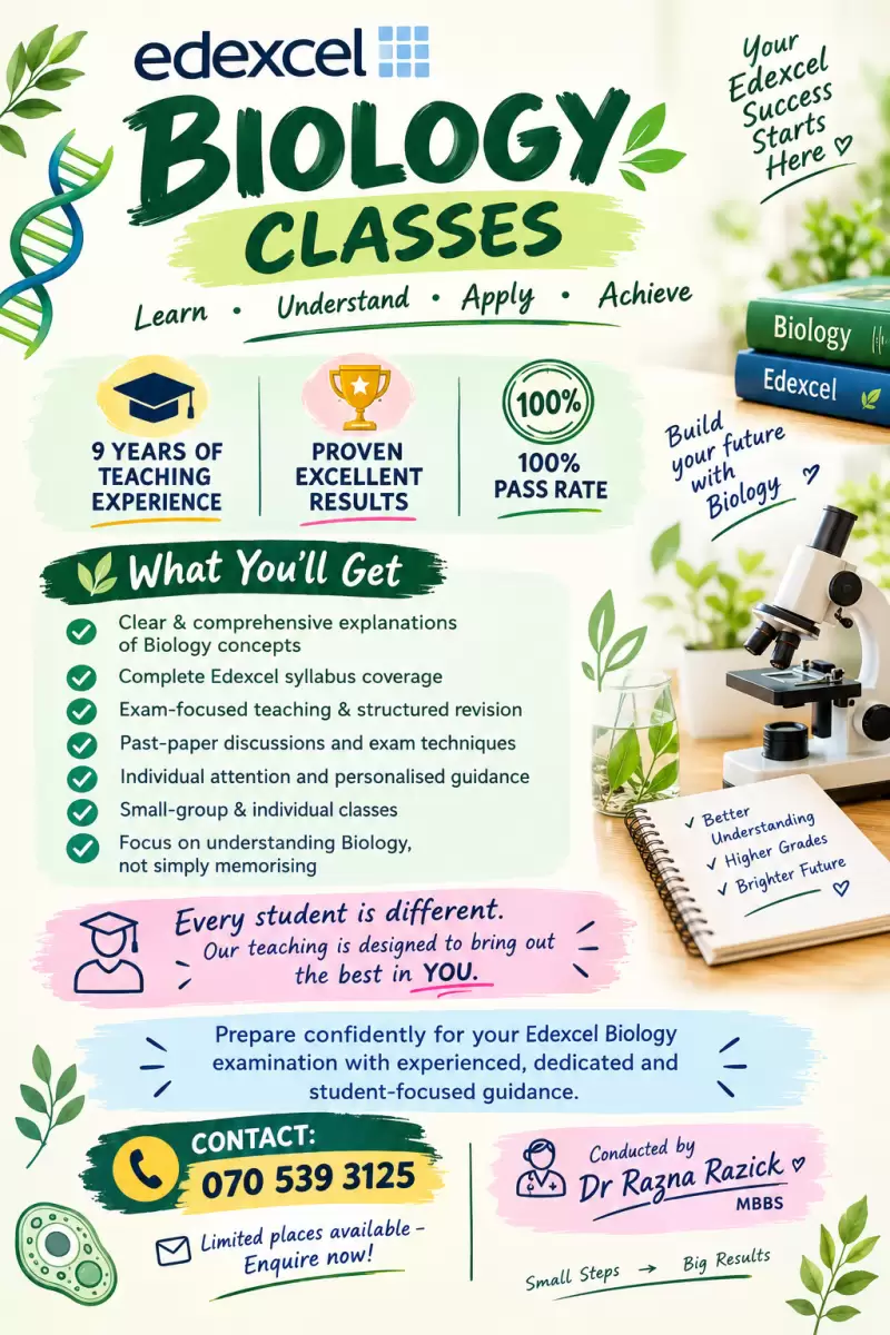 O/L and A/L Edexcel Biology classes