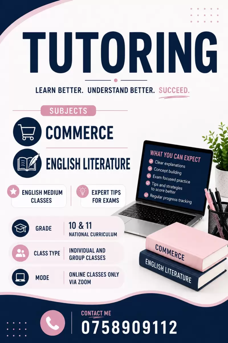 O/L Commerce and English literature English medium classes