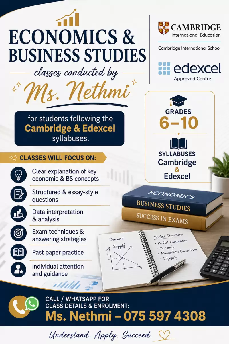 O/L Economics & Business Studies (Cambridge/Edexcel) - Grade 6-11