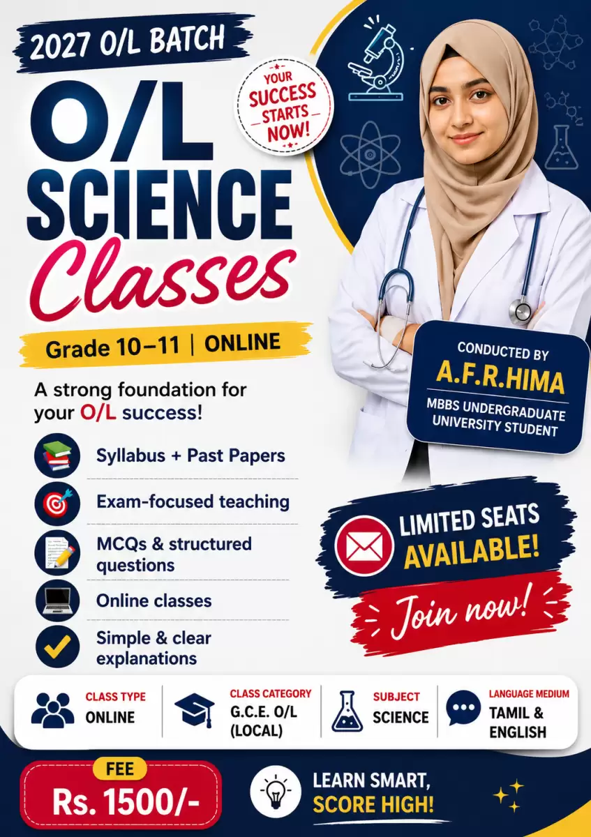 🔬 O/L Science Classes – 2027 Batch