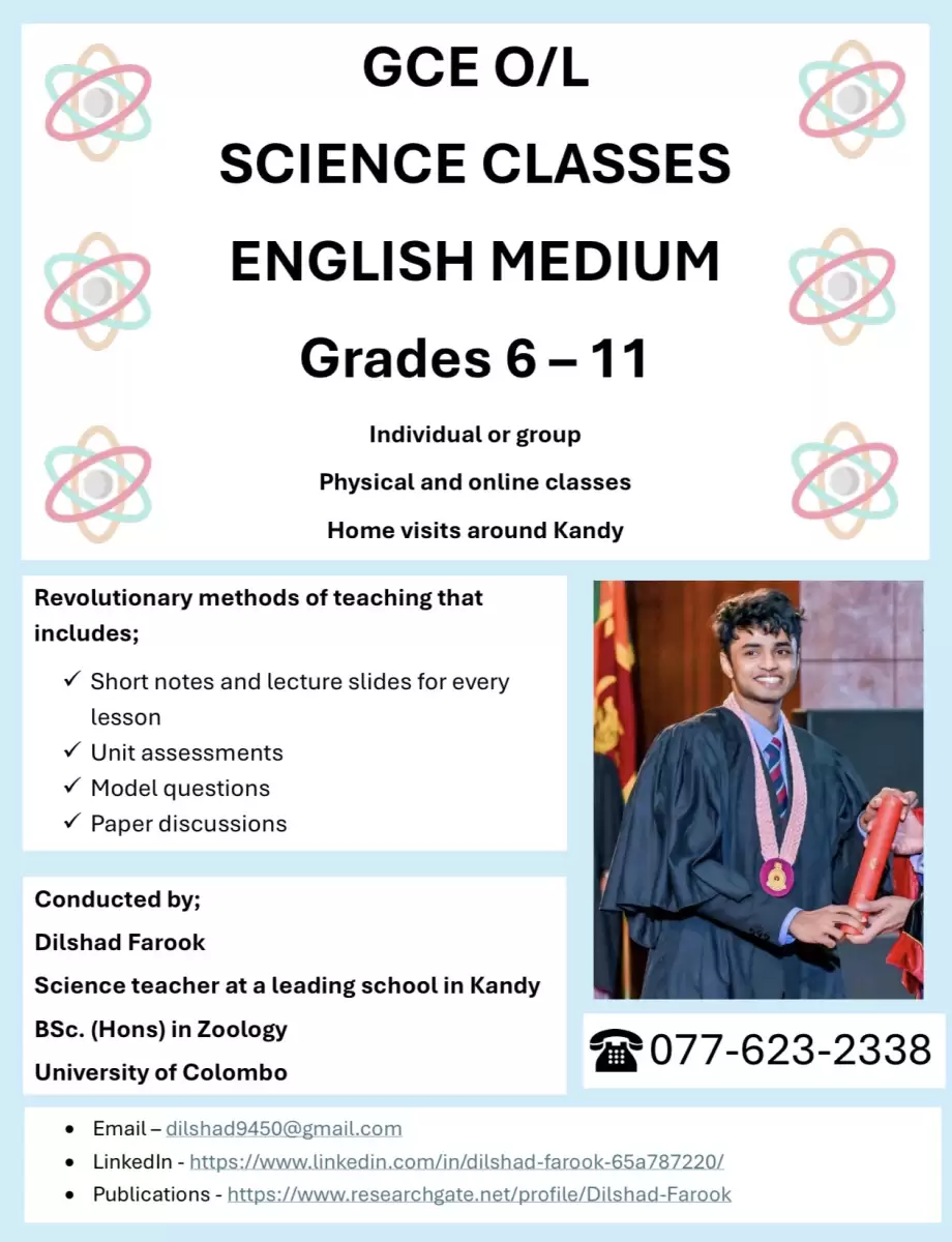 O/L Science Classes in English Medium
