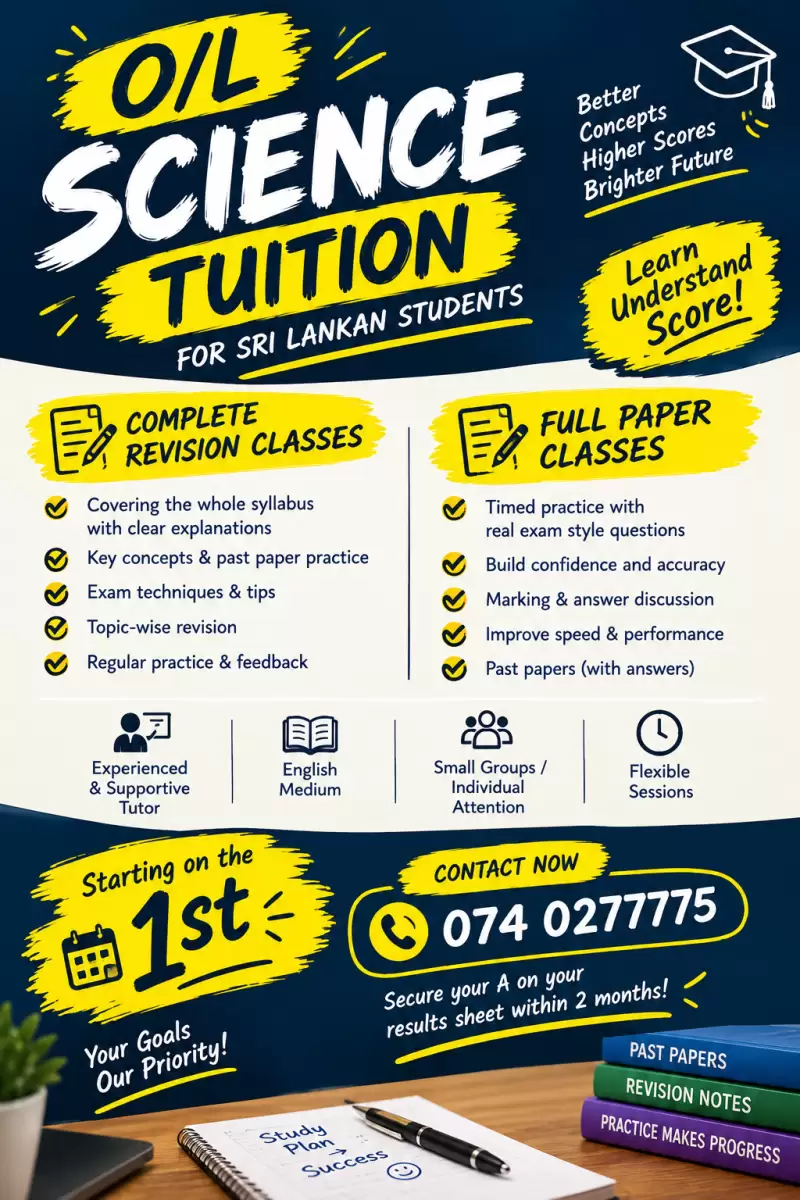 O/L Science Tuition-English medium