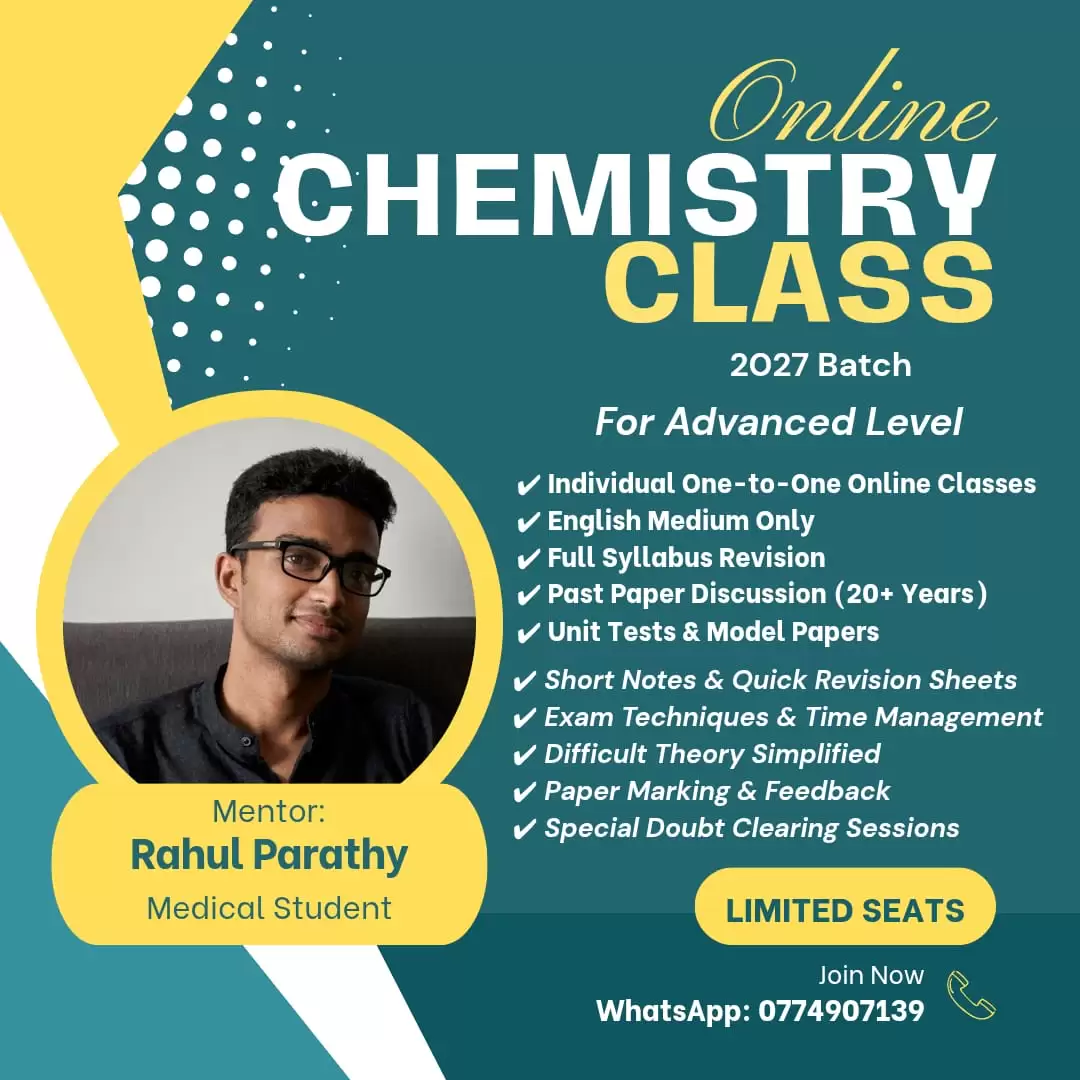 Online Chemistry Classes for A/L 2027 | Individual Classes