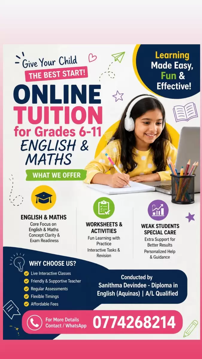ONLINE CLASSES for Maths & English