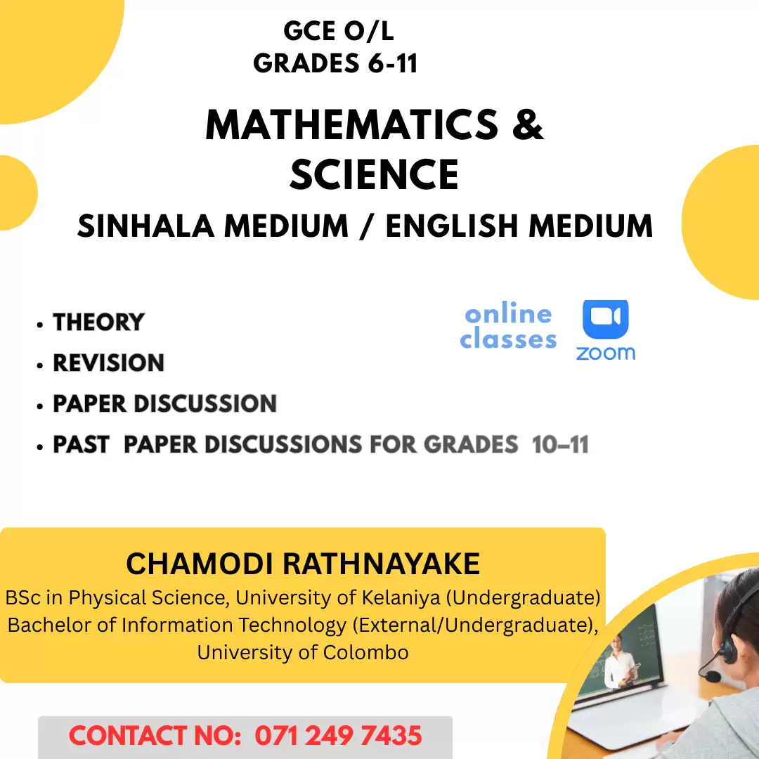Online Classes Grade 6-11 Mathematics & Science
