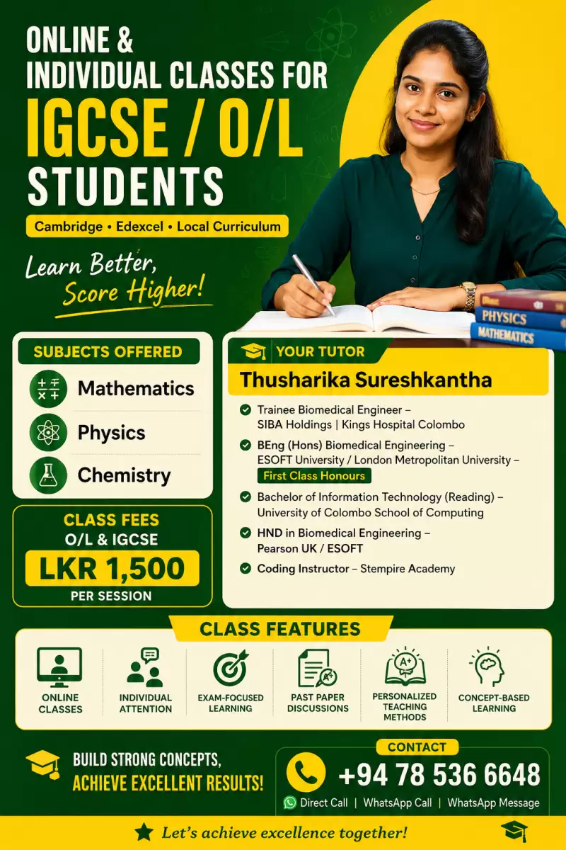 📕📕📕ONLINE & INDIVIDUAL CLASSES FOR IGCSE / O/L STUDENTS | Cambridge • Edexcel • Local Curriculum📕📕📕