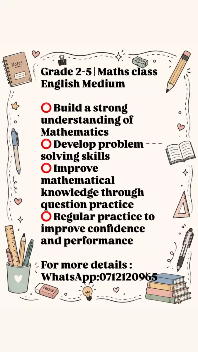 Online Mathematics Classes for Grades 2 – 5 English & Sinhala Medium