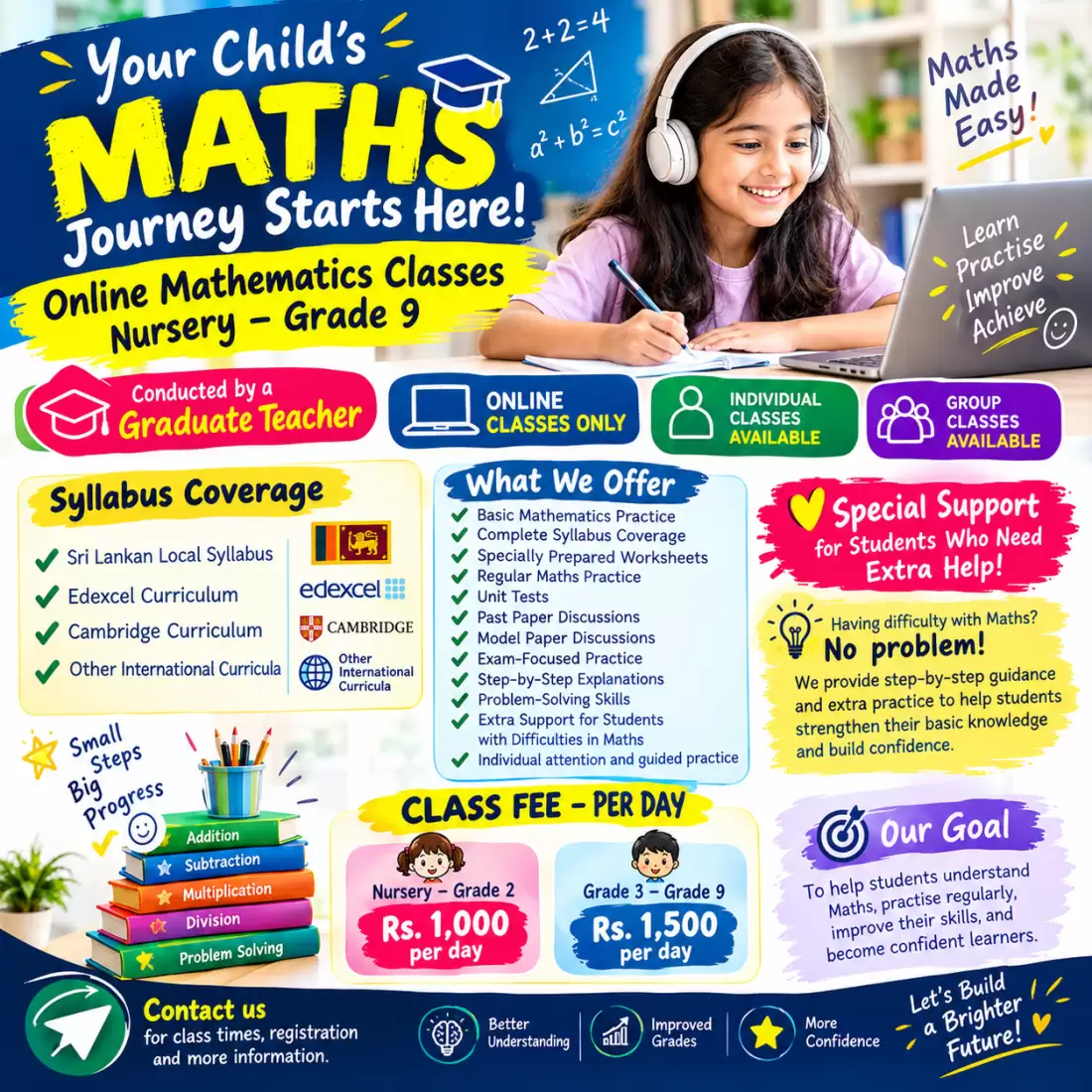 Online Mathematics Classes | Nursery – Grade 9
