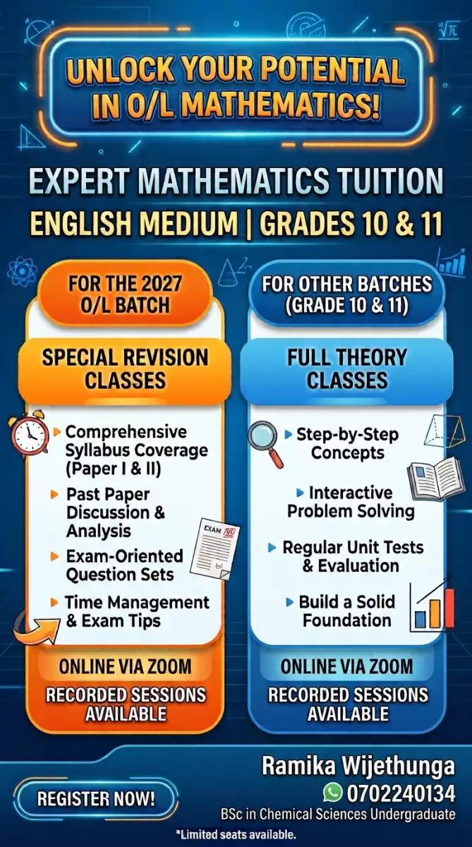 Online O/L Mathematics – 2027 Batch