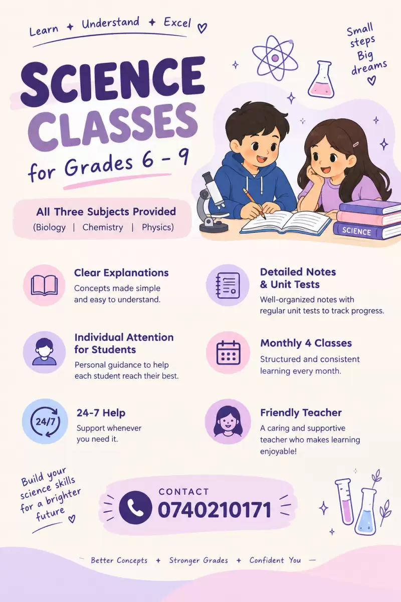 ONLINE SCIEMCE CALSS GRADE 6-9