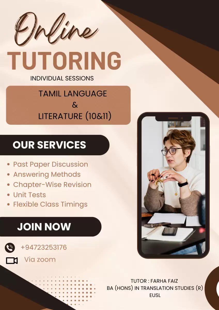 Online Tamil Language & Literature classes (10&11)