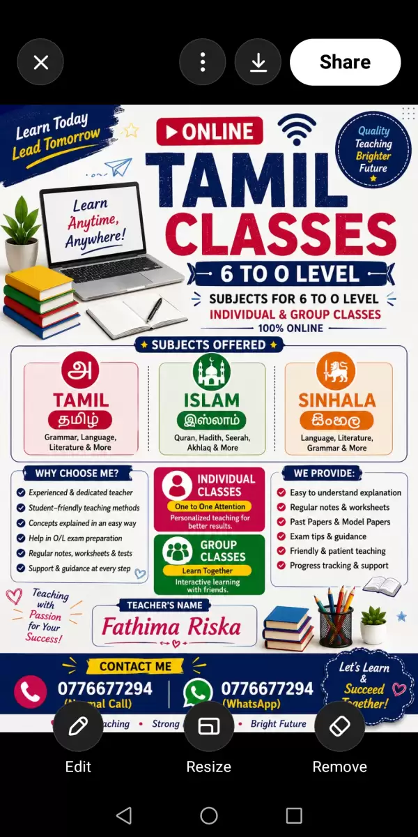Online Tamil & Sinhala Tutor - Grade 1 to O/L