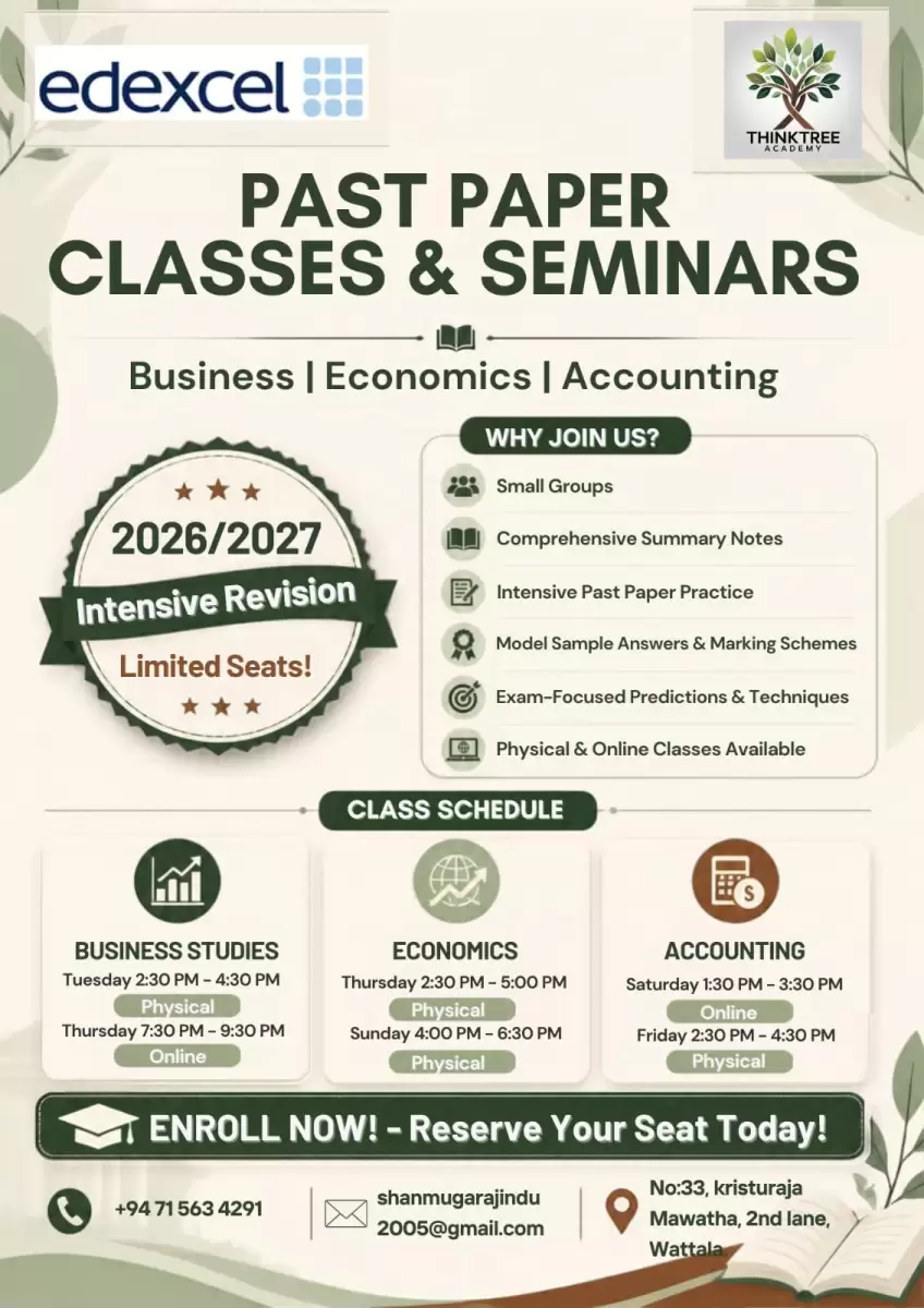 Past paper classes and detailed seminars