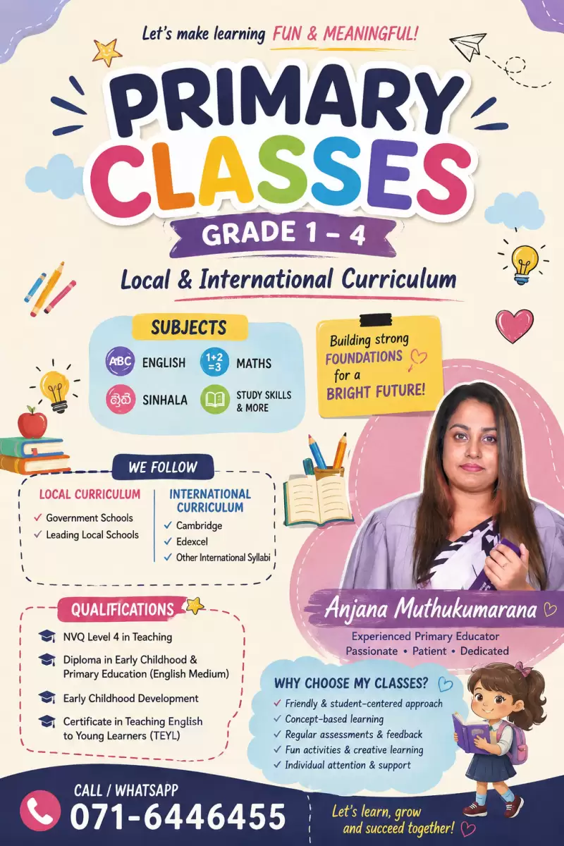 Pre School And Primary Teacher