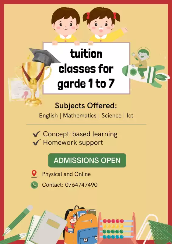 Primary classes from 1 to 7