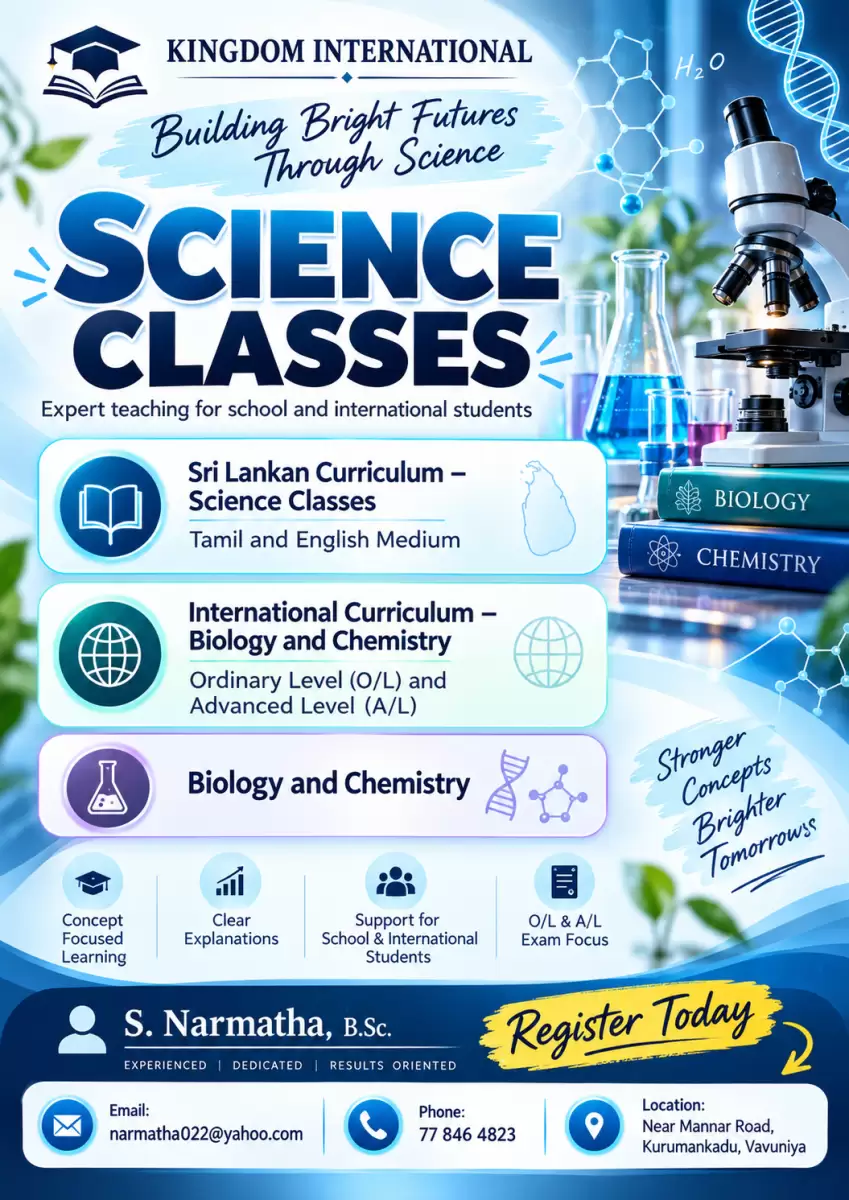 Science classes- Biology & Chemistry