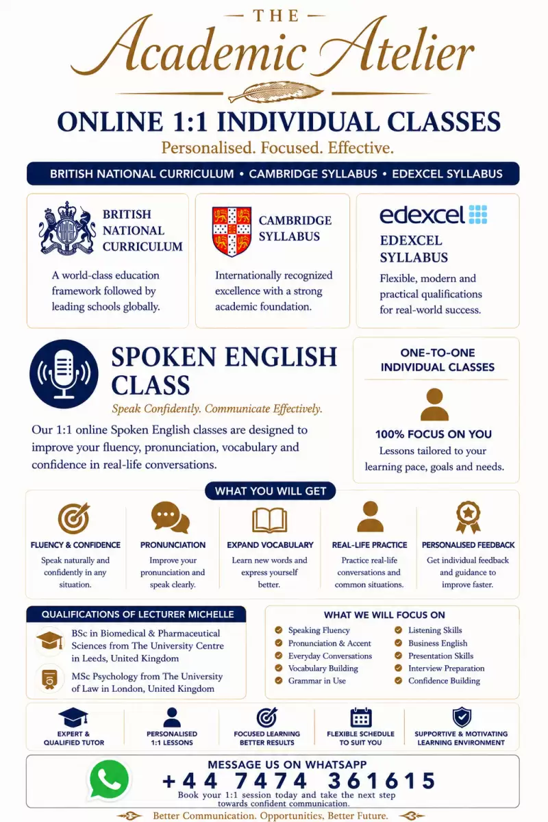 Spoken English by a UK qualified lecturer