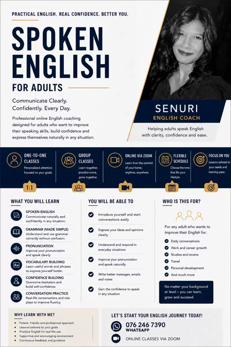 SPOKEN ENGLISH CLASSES FOR ADULTS