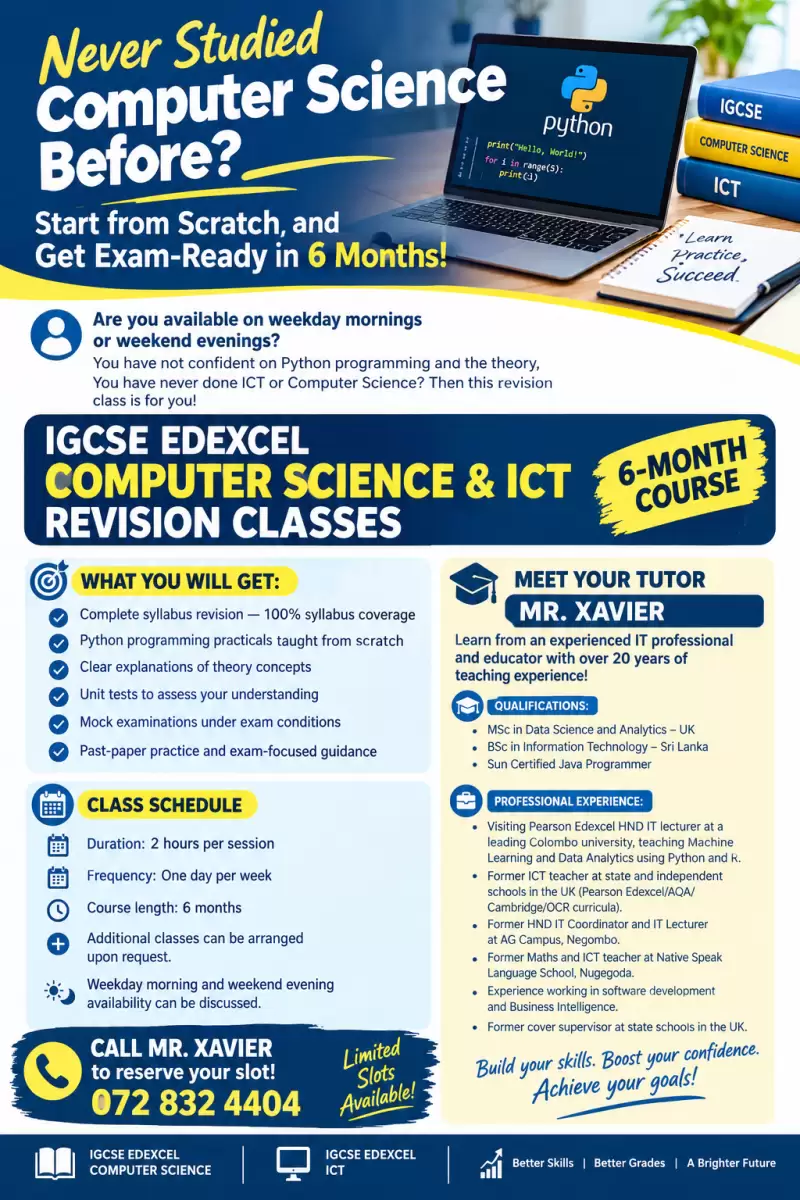 Start from Scratch and Get Exam-Ready in 6 Months for IGCSE(CS/ICT)
