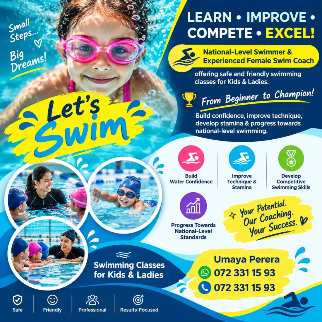 Swimming Classes for kids and Ladies