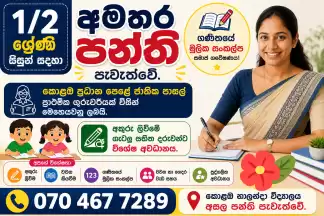 1/2 ශ්‍රේණි සිසුන් සදහා අමතර පන්ති