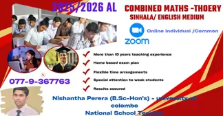 2025/2026 AL Combined Maths - Theory- Sinhala/English Medium - Online/Home Visit