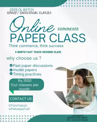 2025 OL commerce paper class english medium