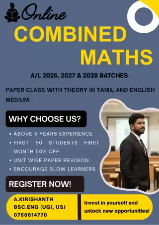 2026,2027 and 2028 Combined Maths for tamil and English medium students