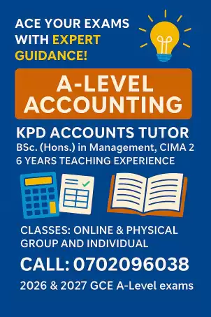 2026 / 2027 GCE A Level Individual And Group Classes Accounting