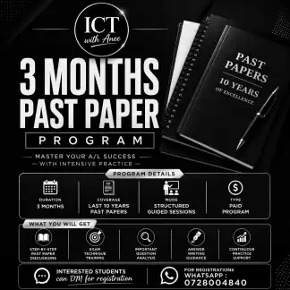 2026 A/L ICT - 3 Months Past Paper Program