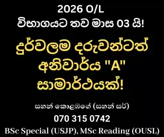2026 O/L විභාගයට තව මාස 03 යි! 🚨ගණිතය සහ විද්‍යාව - විශේෂ දින 100 පුනරීක්ෂණ සහ ප්‍රශ්න පත්‍ර පන්තියදුර්වලම දරුවන්ටත් අනිවාර්ය 'A' සාමාර්ථයක්! 💯