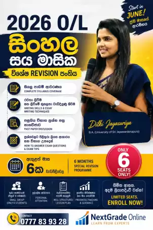2026 O/L Sinhala Special Revision Group Class