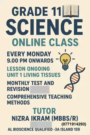 2026 OL present grade 11 science new batch online class