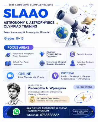 2026 SLAAO ASTRONOMY & ASTROPHYSICS OLYMPIAD TRAINING PROGRAM