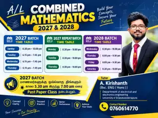 2027,2027 Repeat and 2028 Combined maths