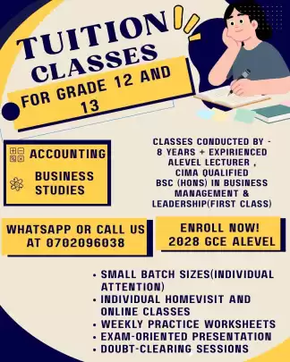 2027 / 2028 GCE A Level Individual And Group Classes Accounting And Business Studies