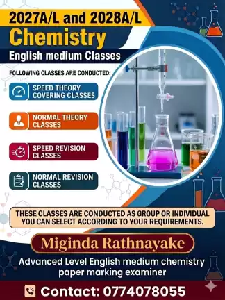2027A/L and 2028A/L English medium Chemistry classes