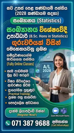 2028 උසස්පෙල සංඛ්‍යානය කණ්ඩායම් පන්ති
