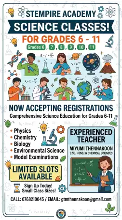 6-11 English medium Science classes