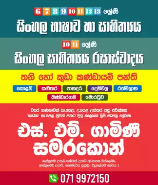 6,7,8,9,10,11,12,13 ශ්‍රේණි සදහා සිංහල භාෂාව හා සාහිත්‍යය