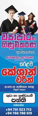 නියත A සාමාර්ථයක් සඳහා කැපවන අපේ COMMERCE පන්තිය