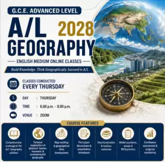 A/L 2028 Geography English medium. Classes Have now commenced