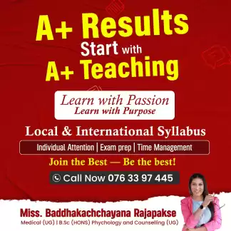 A/L පන්ති ආකර්ශණීය හා සරල ඉගැන්වීම් ක්‍රම සමගින් — සාර්ථකත්වයට නිවැරදි මඟපෙන්වීමක්! 🧬 A/L – Biology | Chemistry | Physics 📚 O/L – Mathematics | Scienc