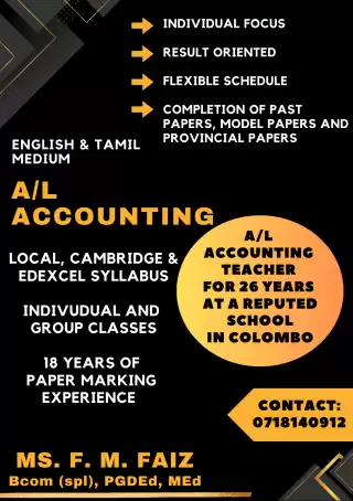 A/L Accounting / O/L Business Studies (English/Tamil Medium) Local/ Edexcel / Cambridge