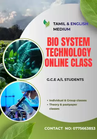 A/L Biosystem Technology Tamil & English medium online classes
