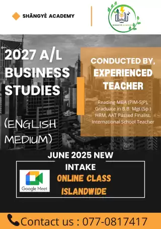 A/L Business Studies - English Medium A/L Business Studies - English Medium