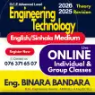 A/L ENGINEERING TECHNOLOGY ENGLISH / SINHALA MEDIUM ONLINE