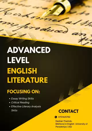 A/L English Literature Classes A/L English Literature Classes