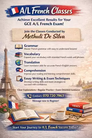 A/L French Classes (Group & Individual Sessions Available)