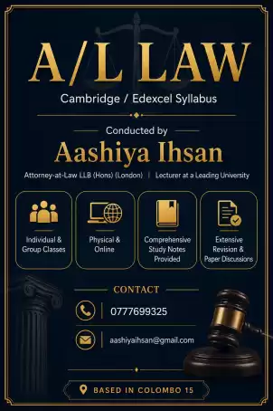A/L Law Classes (Cambridge and Edexcel)